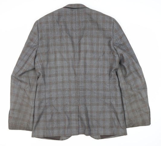 Next Men's Brown Plaid Jacket 42L