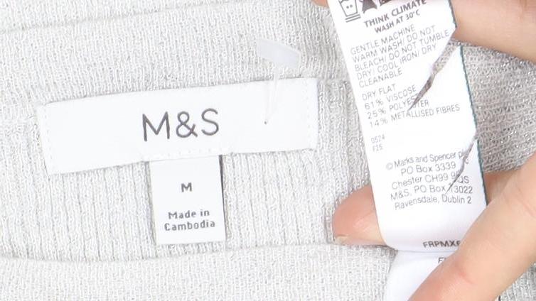 Marks and Spencer Grey Knit Short Sleeve Top - Medium