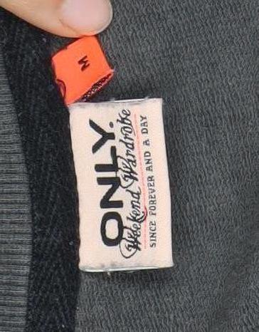 Close-up detail of Only Women's Black M Pullover Sweatshirt, Beaded Accent