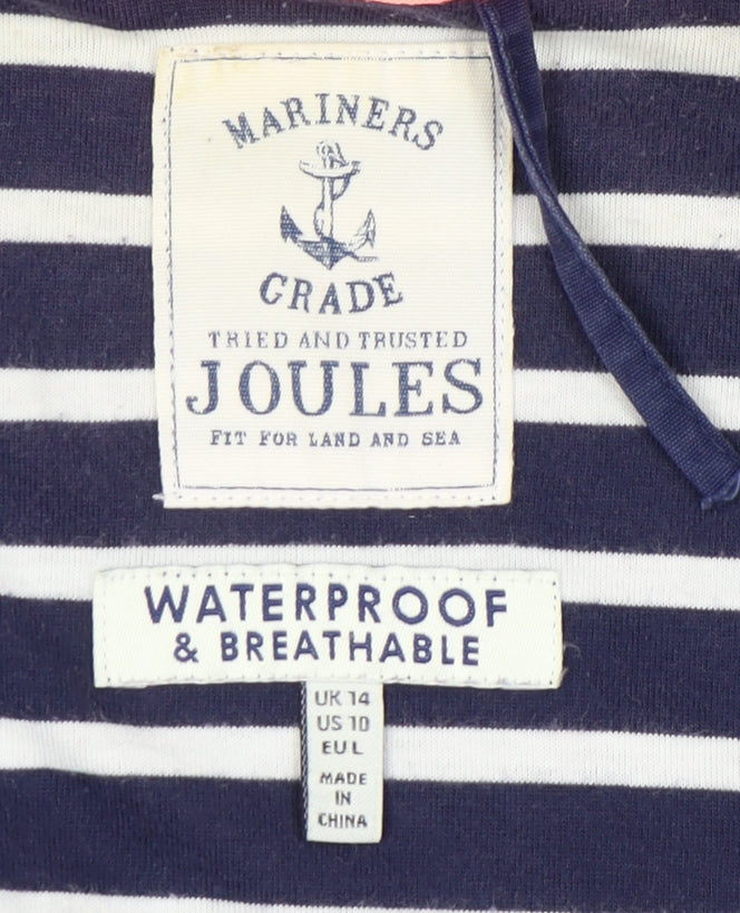 Joules Women's Blue Rain Coat Jacket Size 14
