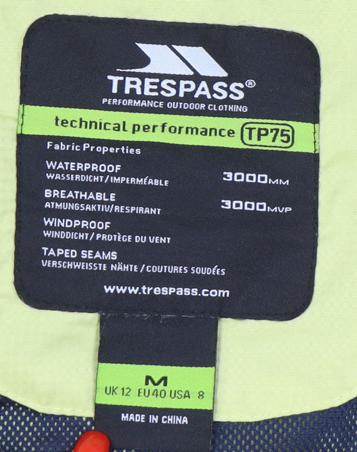 Trespass Women's Yellow Rain Coat Jacket M Waterproof