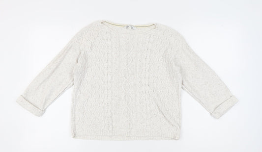 Fat Face Women's Ivory Pullover Jumper, Size 12