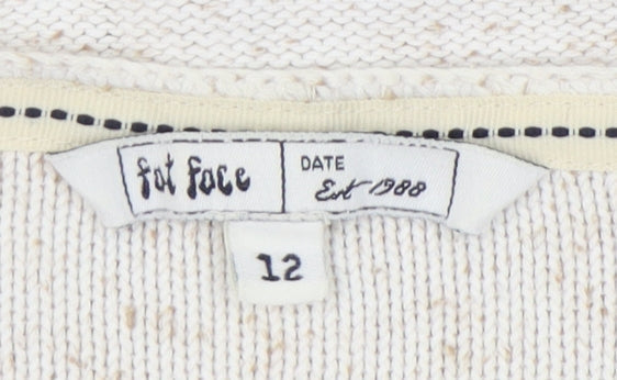 Fat Face Women's Ivory Pullover Jumper, Size 12