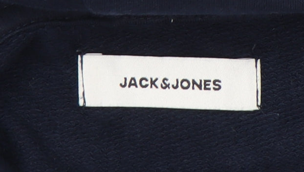 Jack & Jones Men’s Blue Hoodie, Size M, Pullover Style