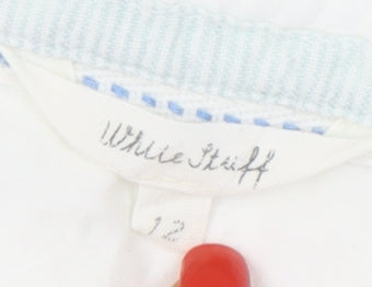 White Stuff Women's White Button-Up Cotton Top, Size 12