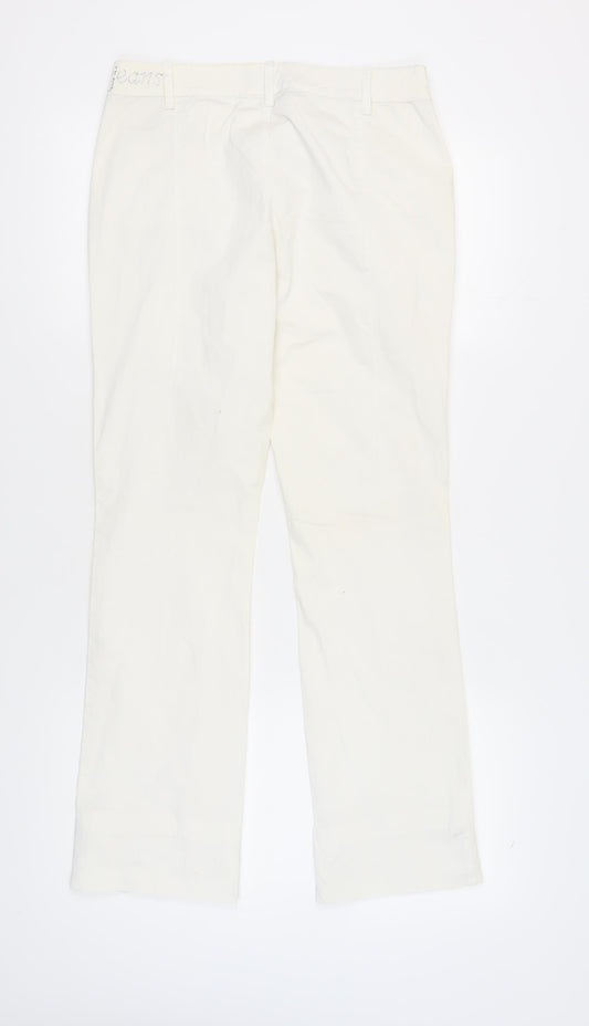 Calvin Klein Women's Ivory Cotton Trousers, Size 31