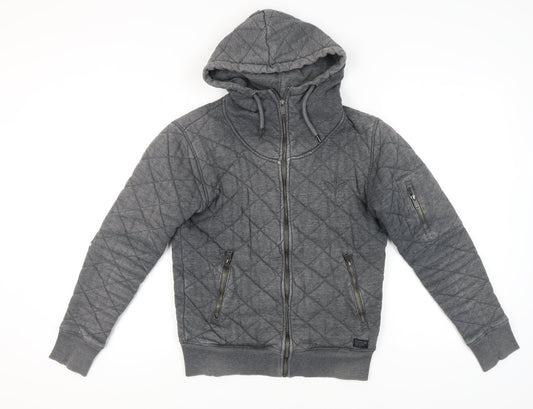 Firetrap Men's Grey Full Zip Hoodie, Small