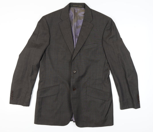 Mens 40 Chest Regular Austin Reed Grey Two-Button Blazer