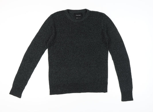 Firetrap Men's Black Pullover Jumper, Size S, Crew Neck