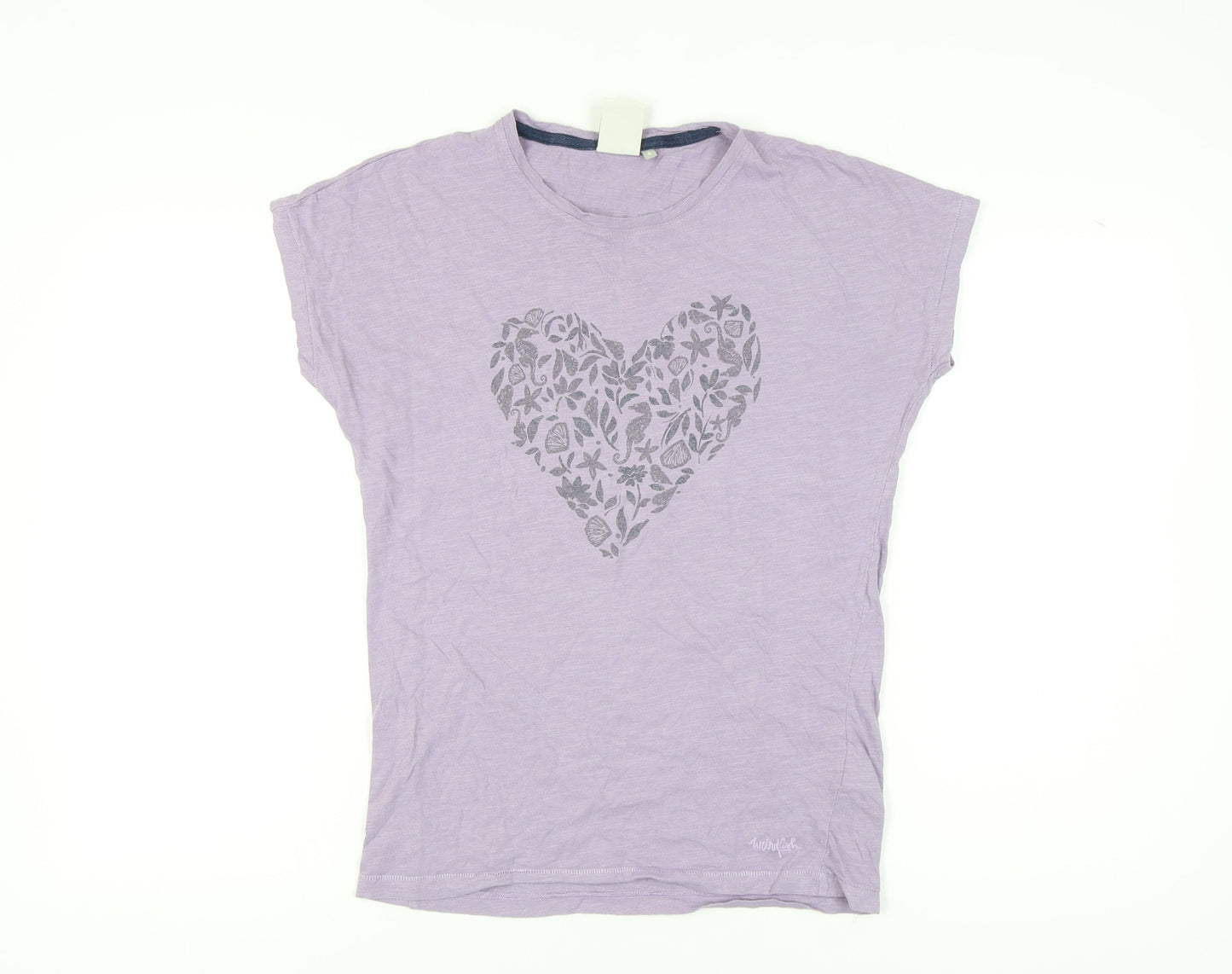 Weird Fish Women's Purple T-Shirt Size 8 Casual