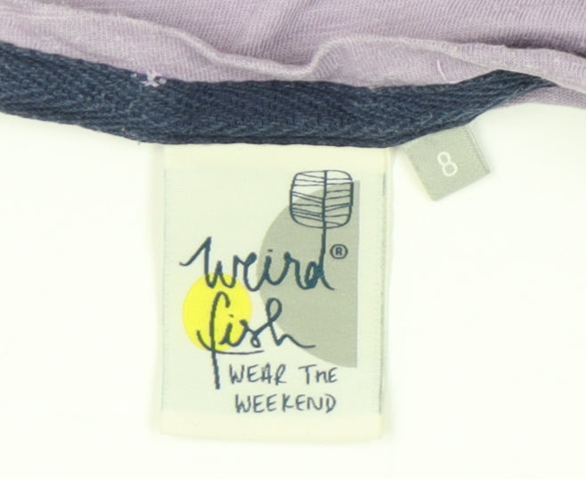 Weird Fish Women's Purple T-Shirt Size 8 Casual