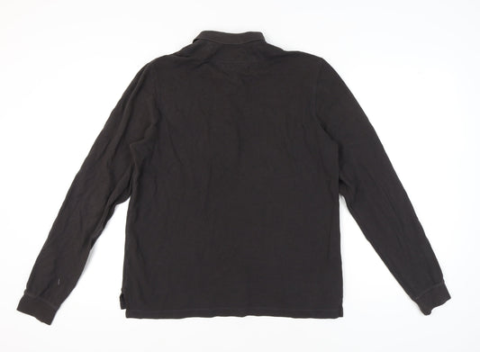 AllSaints Black Long Sleeve Men's Polo M