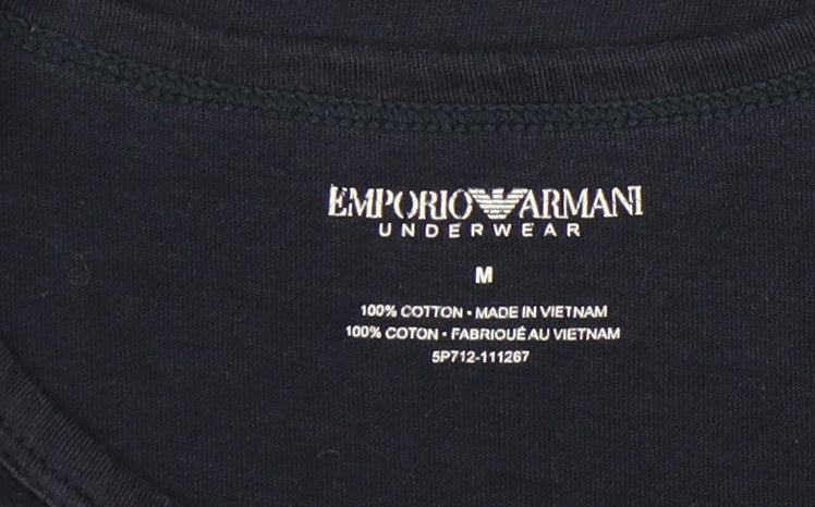 Emporio Armani Men's Blue Medium Crew Neck T-Shirt