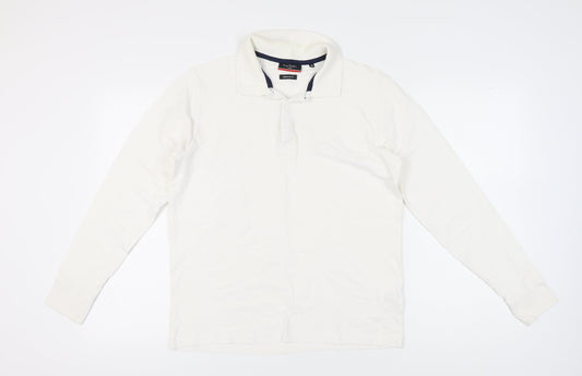 Pierre Cardin Men's White Long Sleeve Polo M