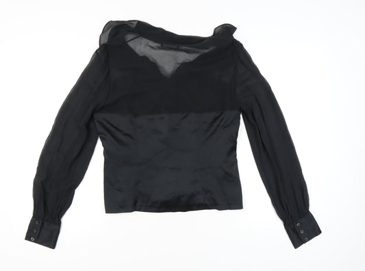 Alex & Co. Women's Black Silk Ruffle Blouse Size 16