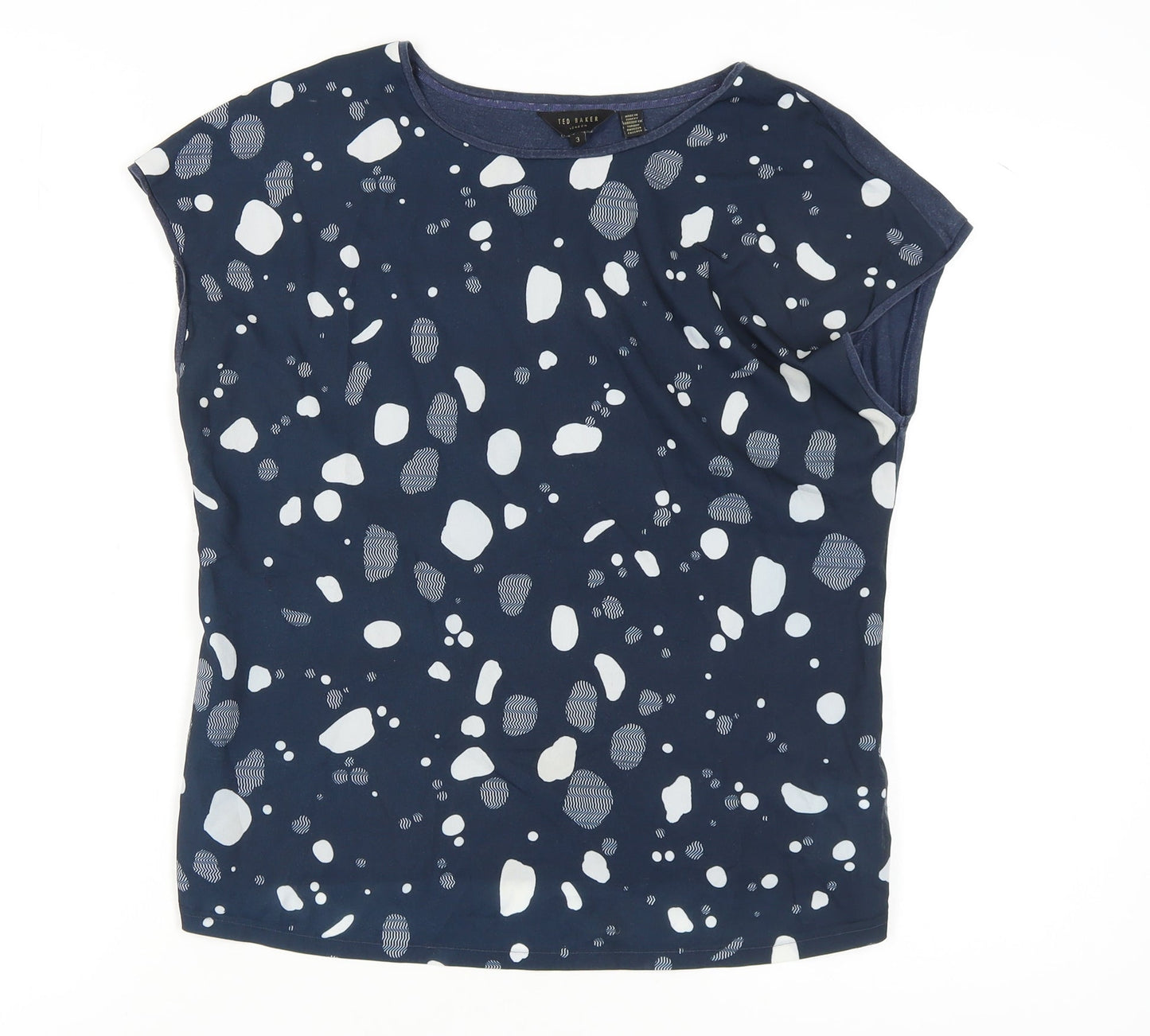 Ted Baker Women's Blue T-Shirt, Size 12, Round Neck