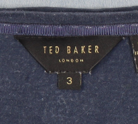 Ted Baker Women's Blue T-Shirt, Size 12, Round Neck