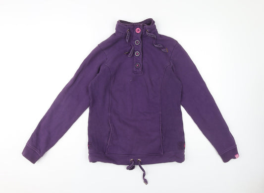 Womens UK 8 Regular Joules Purple Henley Sweatshirt