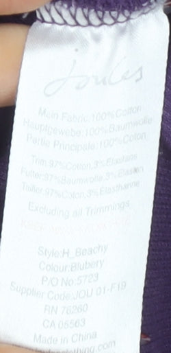 Joules Women's Purple Henley Sweatshirt Size 8