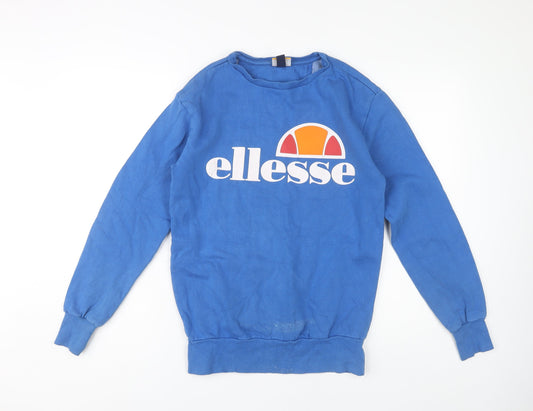 Ellesse Men's Blue Pullover Sweatshirt XS, Logo Print