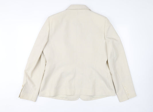 BHS Women's Beige Blazer Jacket - Size 16