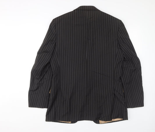 Limehaus Men's Black Striped Suit Jacket 40 Regular