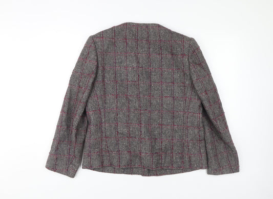 Eastex Women's Grey Tweed Check Jacket Size 14