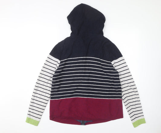 White Stuff Women's Multicoloured Striped Full Zip Hoodie