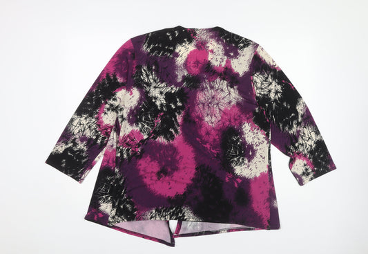 Bassini Women's Purple Floral 3/4 Sleeve Top Size 18