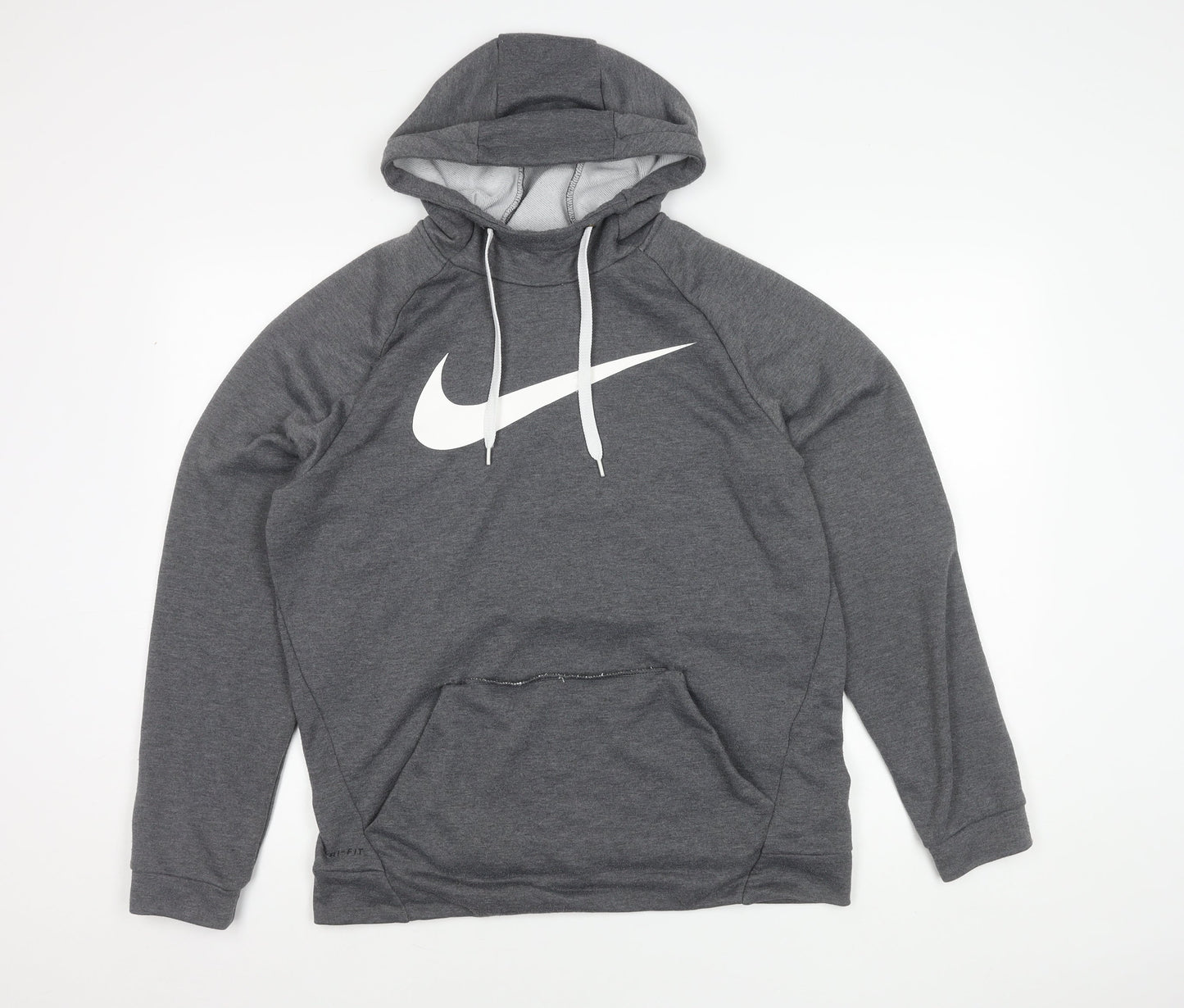 Nike Men's Grey Pullover Hoodie, M, Fleece, Logo