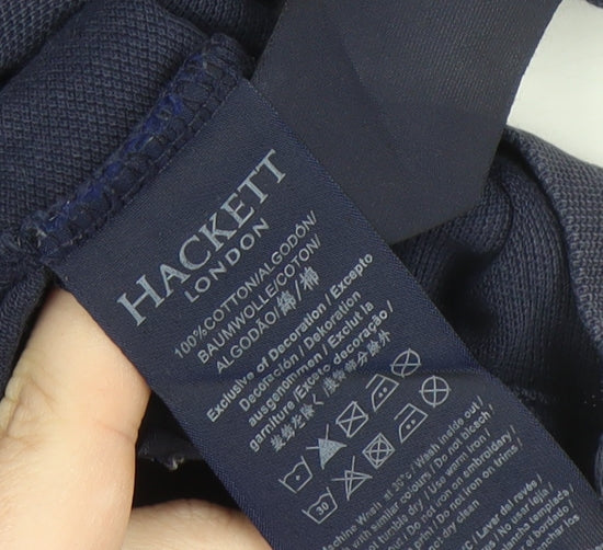 Hackett Men's Blue Classic Fit Polo Shirt L
