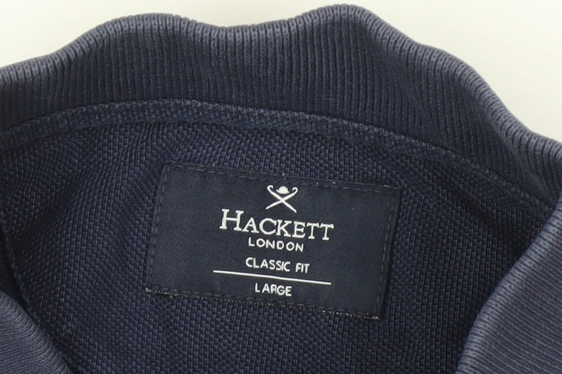 Hackett Men's Blue Classic Fit Polo Shirt L