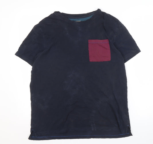 White Stuff Men's Blue Cotton Tee, Size M, Crew Neck