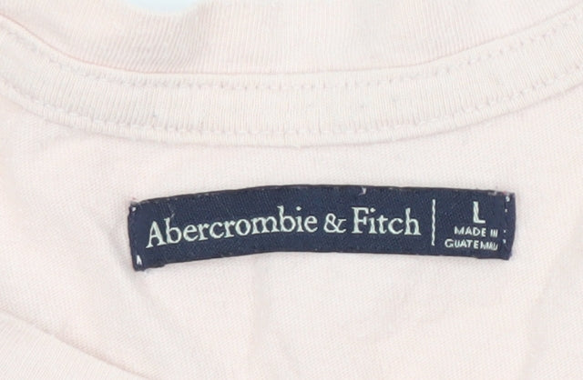 Abercrombie & Fitch Men's Pink Long Sleeve Shirt L