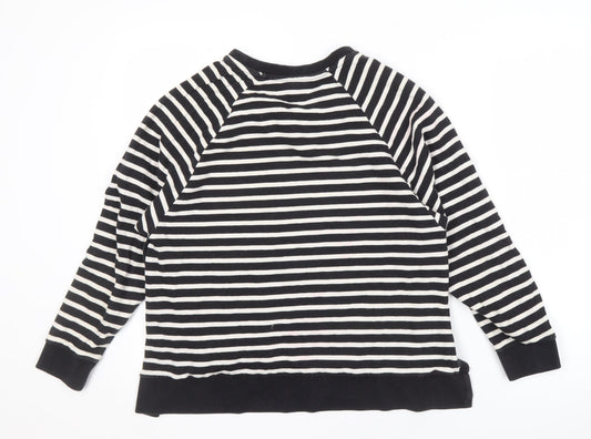 Vero Moda Women's Black Striped Pullover Sweatshirt S