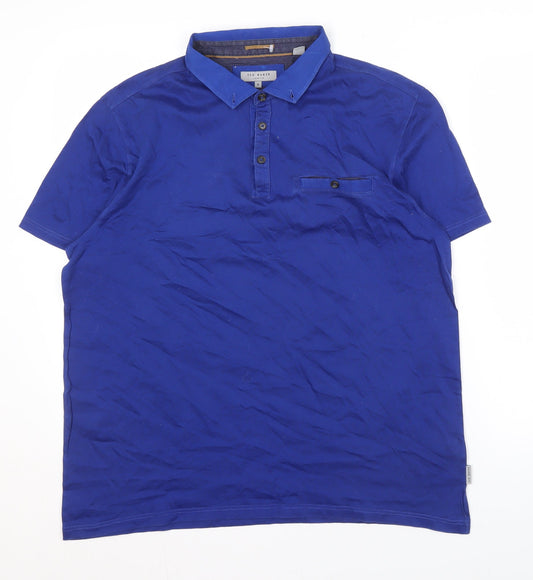 Ted Baker Men's Blue Cotton Polo Shirt, Size S