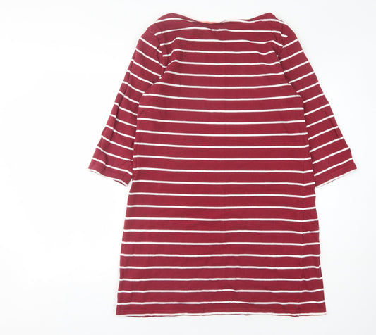 Mountain Warehouse Red Striped Women's T-Shirt Dress Size 14
