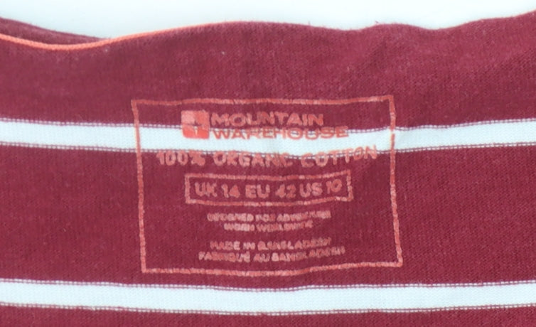 Mountain Warehouse Red Striped Women's T-Shirt Dress Size 14