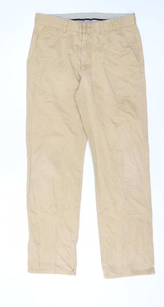 Additional front view of Jaeger Men's Beige Chino Trousers 32R - Regular Fit