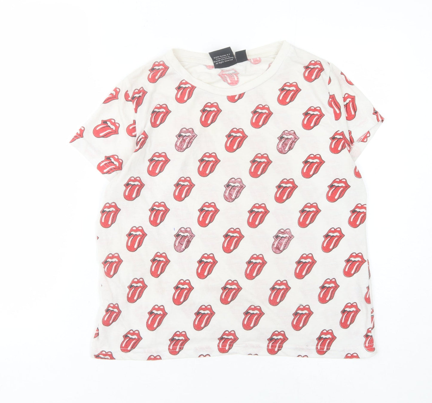 The Rolling Stones Women's White Graphic T-Shirt Size 10