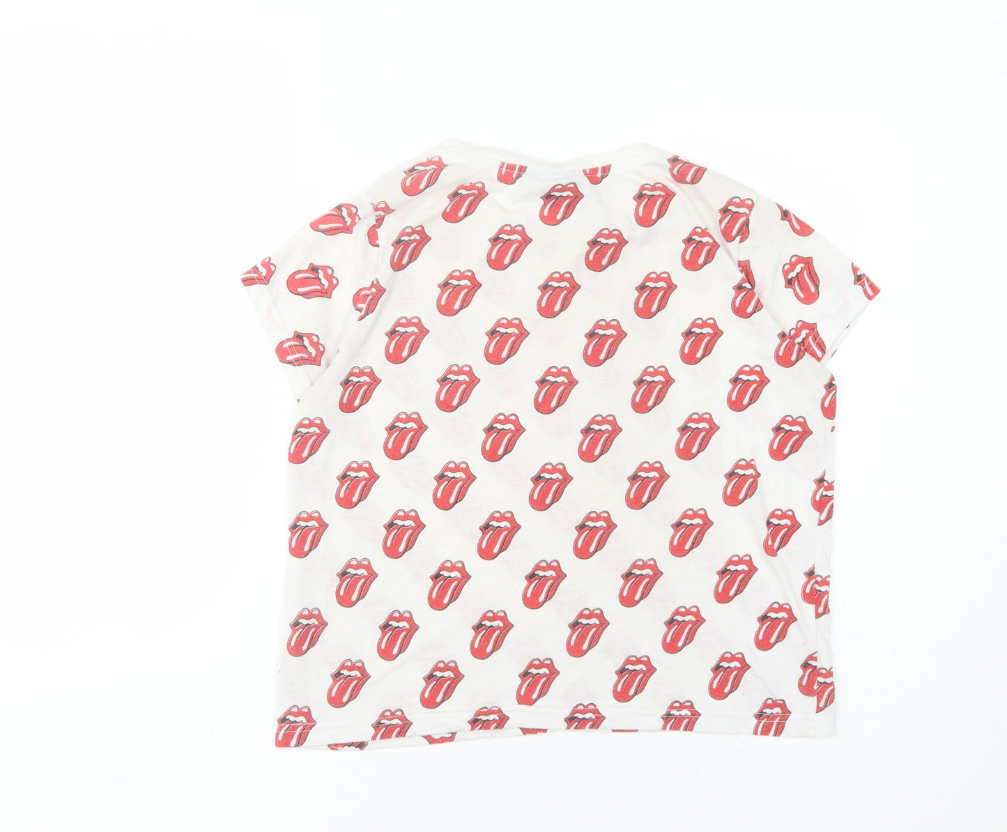 The Rolling Stones Women's White Graphic T-Shirt Size 10