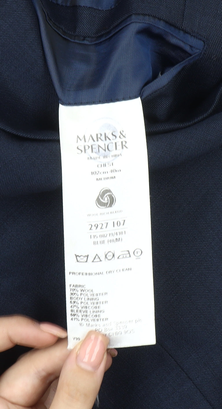 Marks and Spencer Men's Blue 40R Blazer Jacket