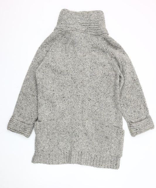 Wallis Men's Grey Zipped Knit Mid-Length Jacket M