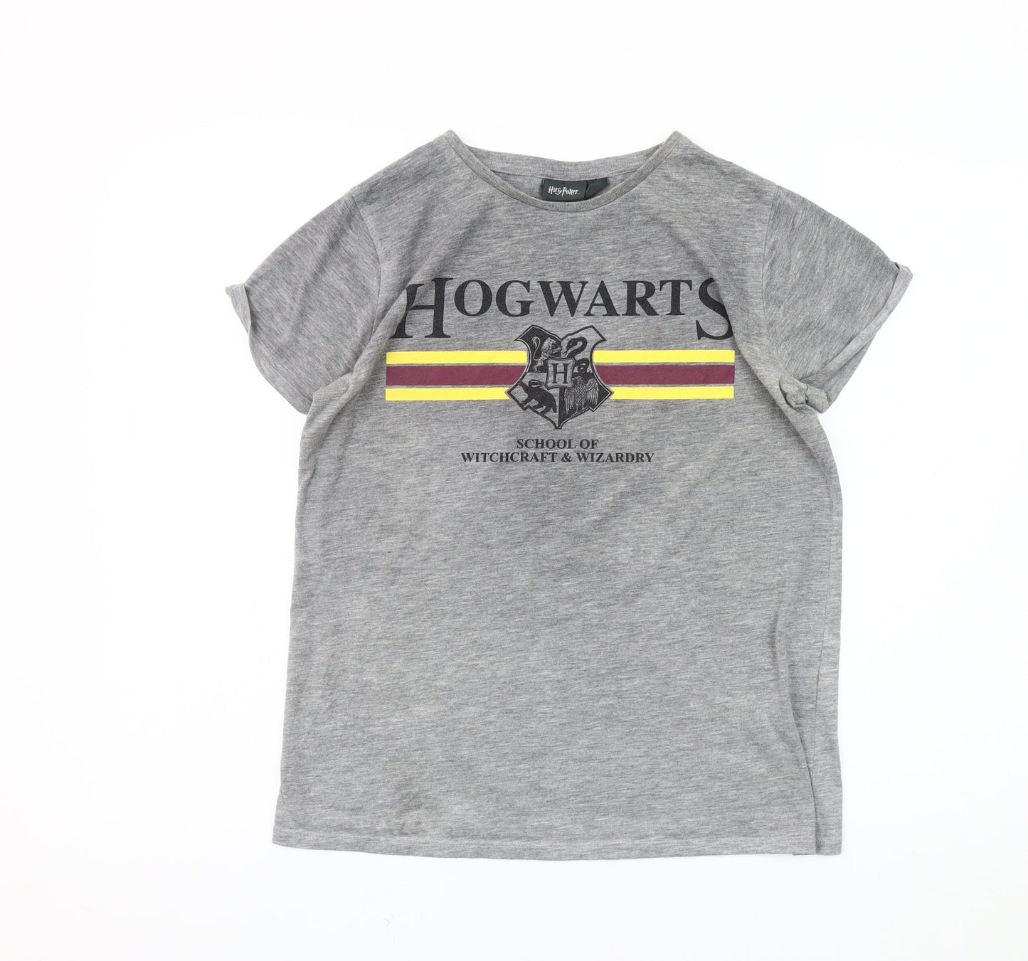 Harry Potter Women's Grey Hogwarts T-Shirt Size 10