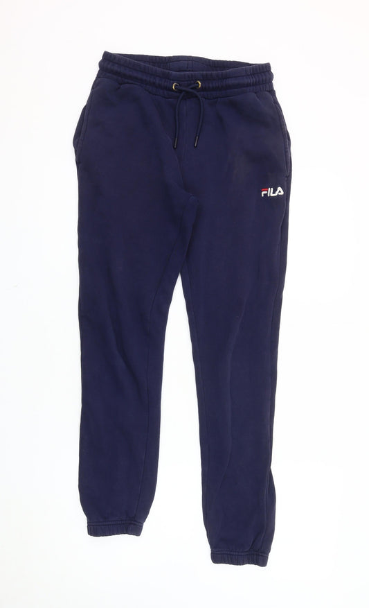 Additional front view of Fila Men's Blue Jogger Trousers, size S, Elastic Waist