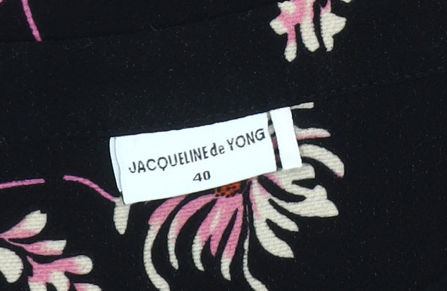 Jacqueline de Yong Women's Black Floral Blouse, Size 12