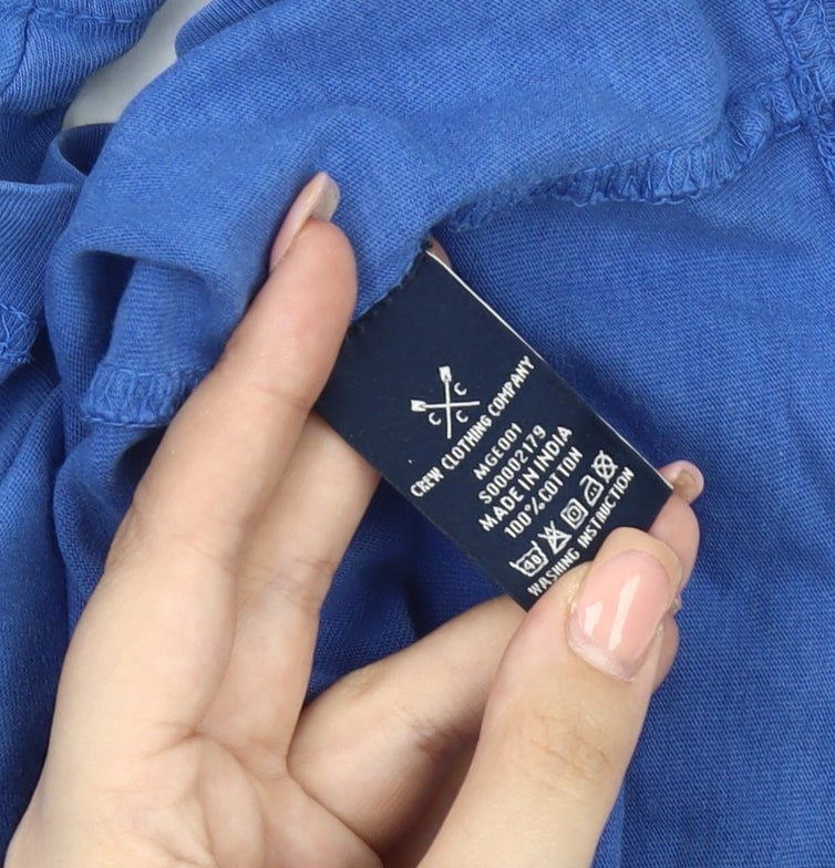 Crew Clothing Men’s Blue Cotton Short Sleeve T-Shirt