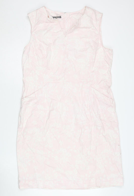 Laura Ashley Women’s Pink Sheath Dress Size 16 V-Neck