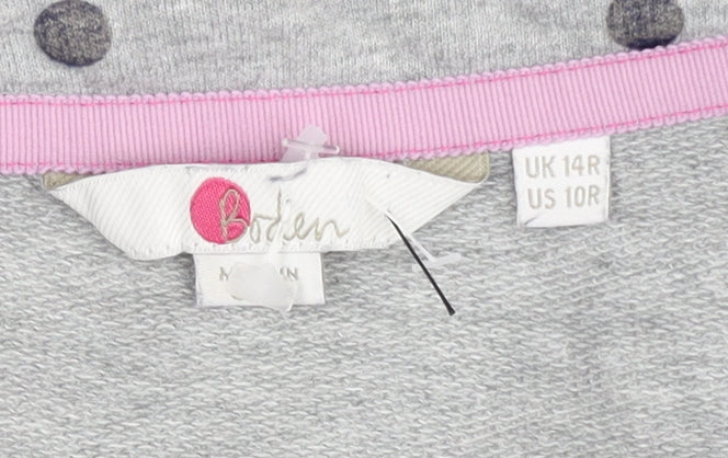 Boden Women's Grey Polka Dot Cotton Dress Size 14