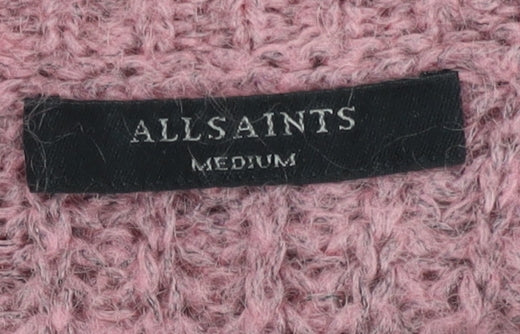 AllSaints Women's Pink Relaxed Knit Jumper Medium